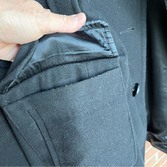 Black double breasted wool blend pea coat size 14. Laundry by design - Picture 7 of 14